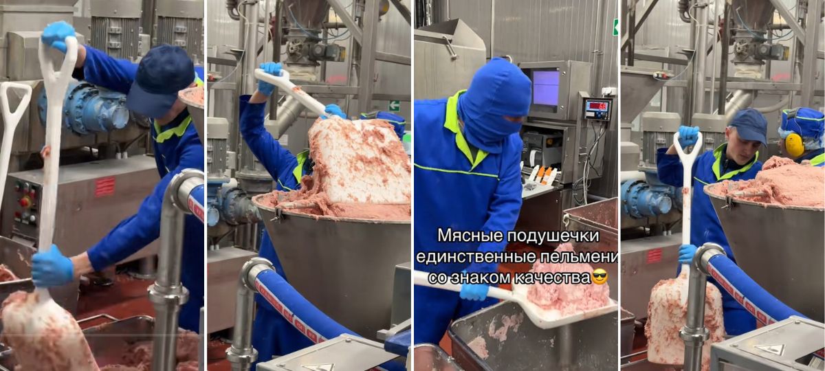 Работники Брестского мясокомбината с лопатами. Коллаж BGmedia